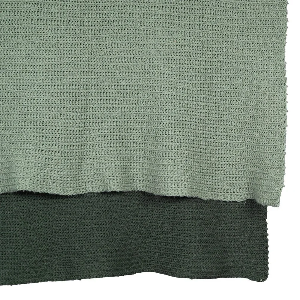 Handwoven Green Throw Blanket 48